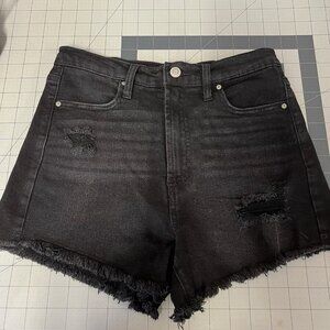 Celebrity Pink Ultra High Rise Distress Black Denim Shorts size 7/28